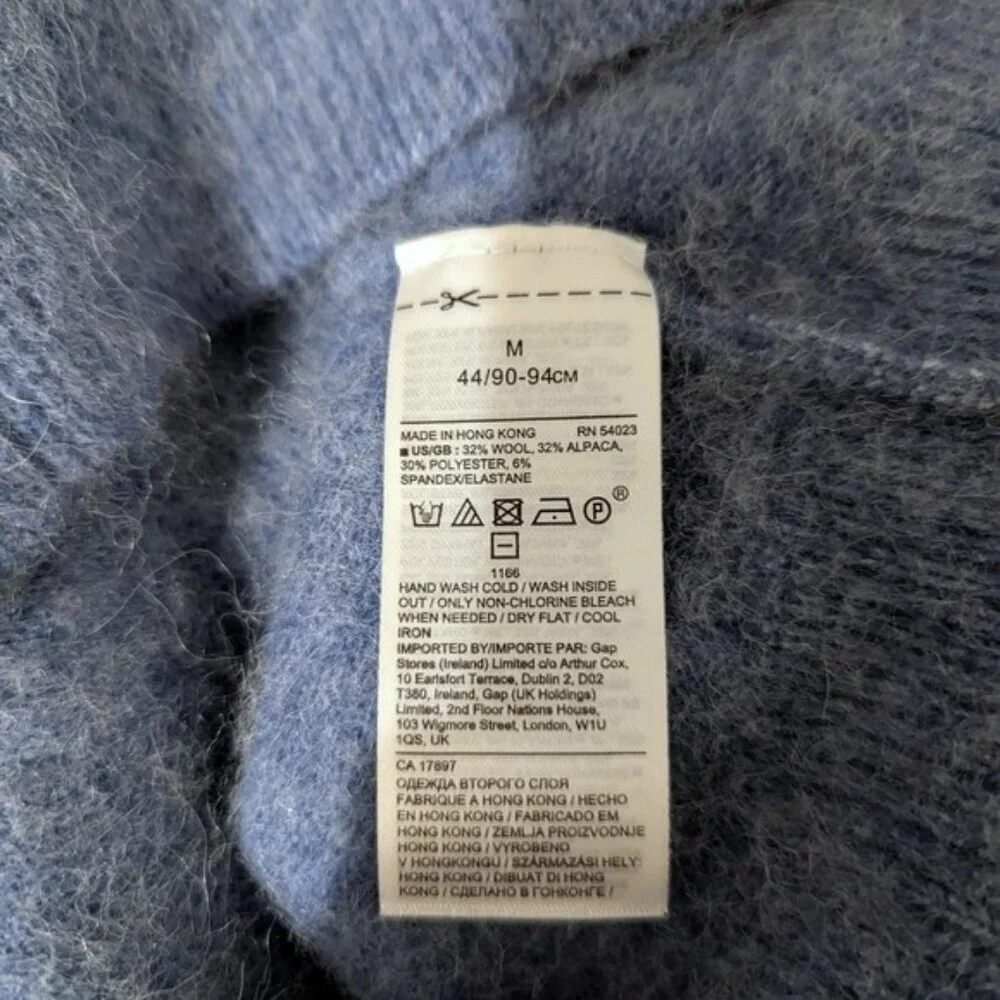 Banana Republic‎ Wool Angora Dusty Blue Knit Top Size M